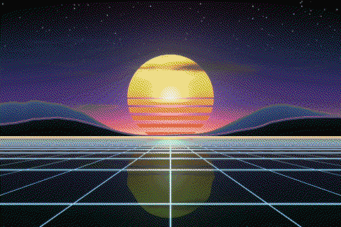The sample sunset dithered to the NES palette with Atkinson