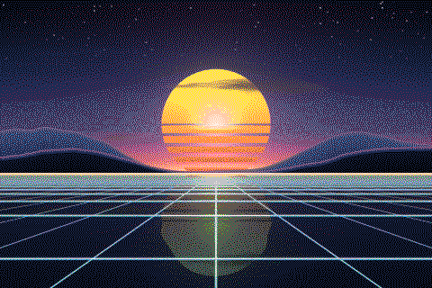 The sample sunset dithered to the PICO-8 palette with Floyd–Steinberg