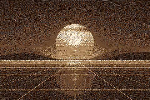The sample sunset dithered to the Sepia palette with Floyd–Steinberg