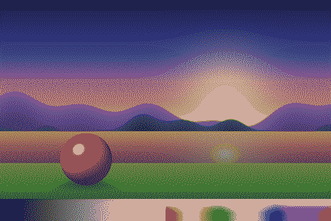 The sample image dithered with the From image palette