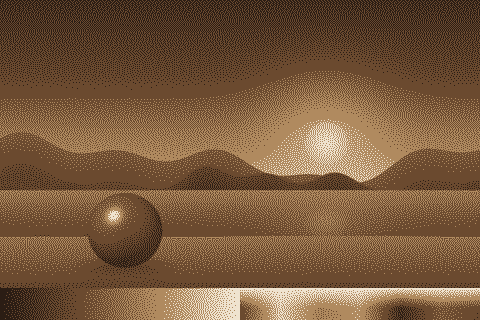The sample image dithered with the Sepia palette